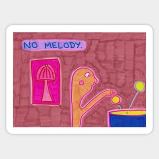 No Melody - Outsider Art Sticker